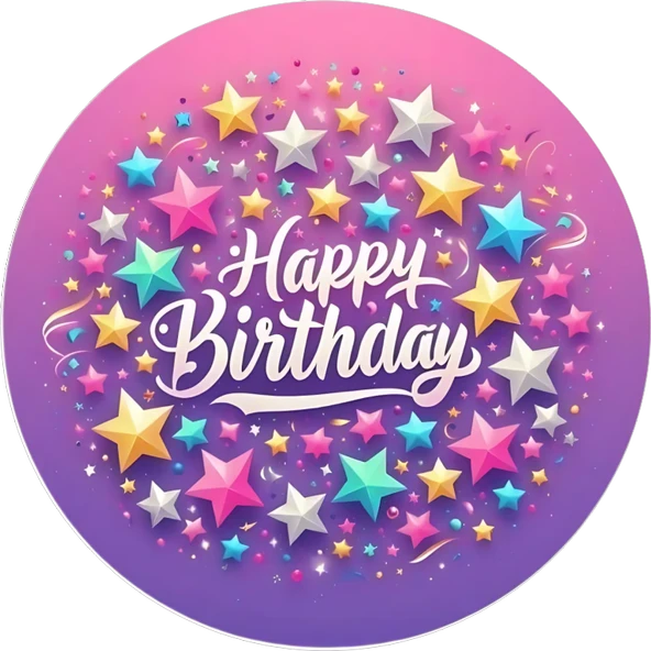 Yenilebilir Yuvarlak Pasta Resim Baskısı 20 cm Şekerli Kağıt Happy Birthday Temalı 71 ürün görseli