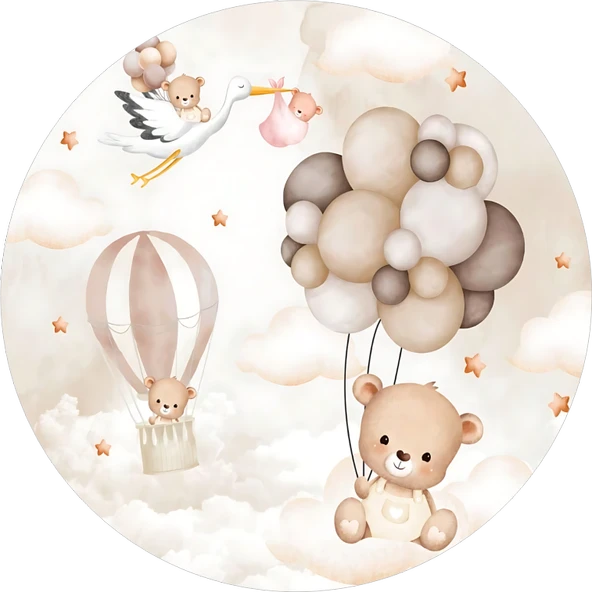 Yenilebilir Yuvarlak Pasta Resim Baskısı 20 cm Şekerli Kağıt Ayıcık Temalı 58 ürün görseli