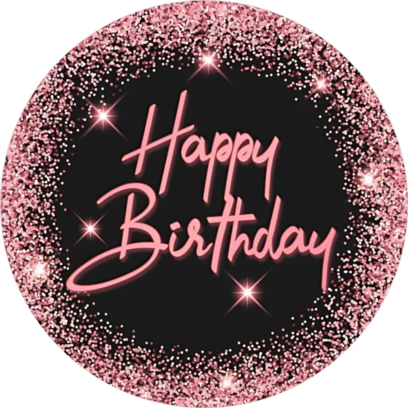 Yenilebilir Yuvarlak Pasta Resim Baskısı 20 cm Şekerli Kağıt Happy Birthday Temalı 70 ürün görseli