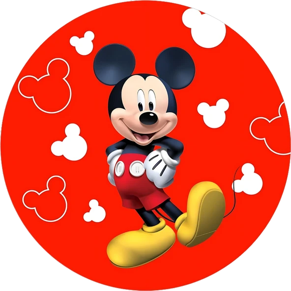 Yenilebilir Yuvarlak Pasta Resim Baskısı 20 cm Şekerli Kağıt Mickey Temalı 54 ürün görseli