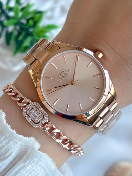 Slazenger Yeni Sezon Elite Model 50 Mt Suya Dayanıklı Bileklik Hediyeli Kadın Kol Saati VS.BLKT.0596 ürün görseli