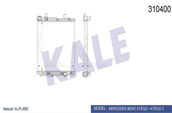 Mercedes Truck Motor Radyatoru Atego (al / Brz) - Kale 0914011ab ürün görseli 1