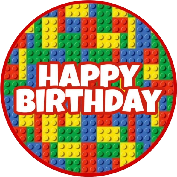 Yenilebilir Yuvarlak Pasta Resim Baskısı 20 cm Şekerli Kağıt Lego Temalı 114 ürün görseli