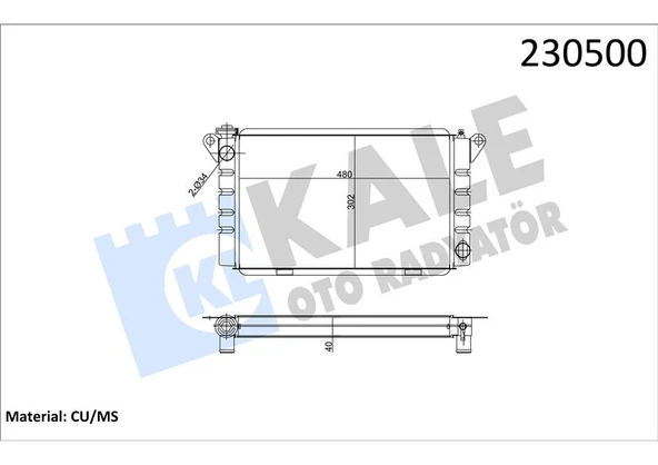 Renault Eski Motor Radyator R12 Toros (3 Sira Super) 501133ps - Kale 0501143ps ürün görseli 1