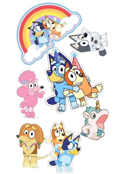 Yenilebilir Şekerli Kağıt Baskısı Cupcake ve Pasta Resim Baskı Bluey Temalı 99 ürün görseli