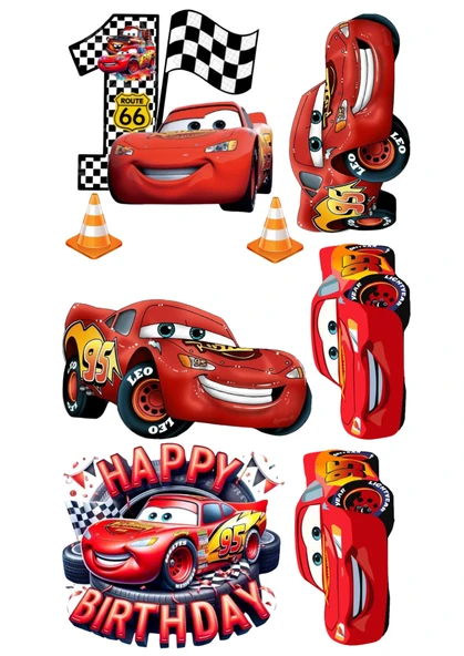 Yenilebilir Şekerli Kağıt Baskısı Cupcake ve Pasta Resim Baskı Cars Temalı 75 ürün görseli