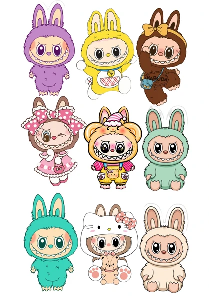 Yenilebilir Şekerli Kağıt Baskısı Cupcake ve Pasta Resim Baskı Labubu Temalı 96 ürün görseli