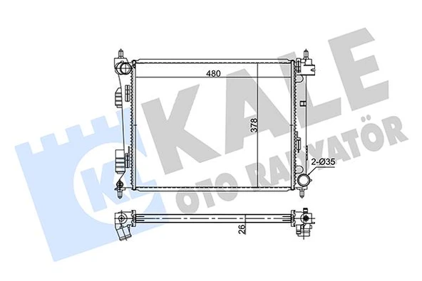 Hyundaı Motor Su Radyatoru Accent Blue 1,6 Crdi 2011 -> / Rio 1,4 - 1,6 Crdi 2011 -> Manuel Vites - Kale 354275 - Resim 1