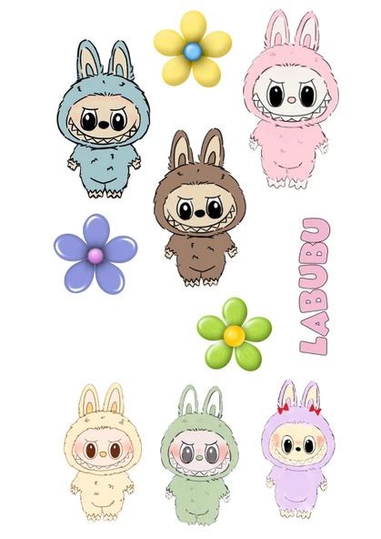 Yenilebilir Şekerli Kağıt Baskısı Cupcake ve Pasta Resim Baskı Labubu Temalı 93 ürün görseli