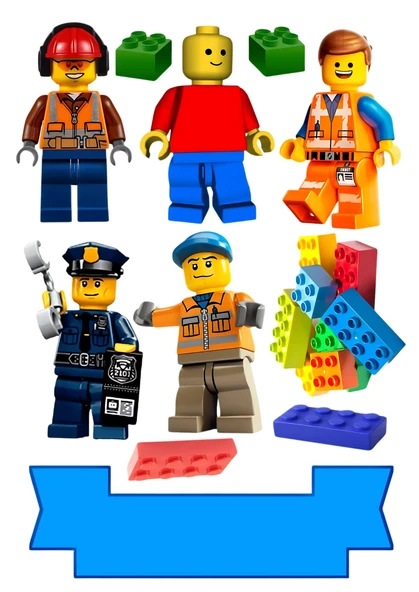 Yenilebilir Şekerli Kağıt Baskısı Cupcake ve Pasta Resim Baskı Lego Temalı 02 ürün görseli