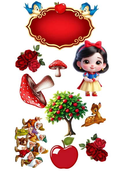 Yenilebilir Şekerli Kağıt Baskısı Cupcake ve Pasta Resim Baskı Pamuk Prenses Temalı 29 ürün görseli