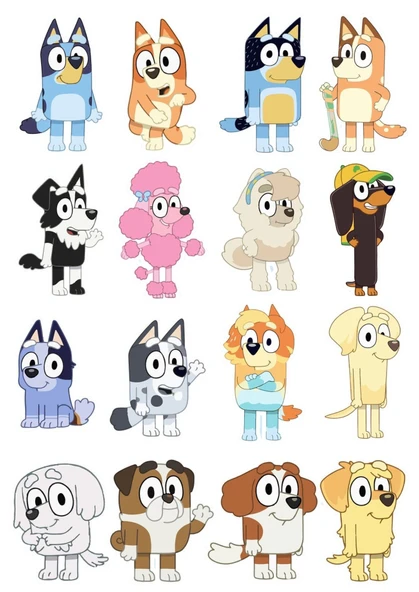 Yenilebilir Şekerli Kağıt Baskısı Cupcake ve Pasta Resim Baskı Bluey Temalı 100 ürün görseli