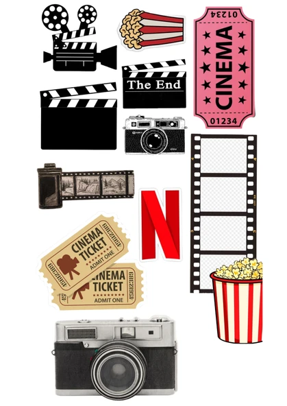 Yenilebilir Şekerli Kağıt Baskısı Cupcake ve Pasta Resim Baskı Sinema Temalı 72