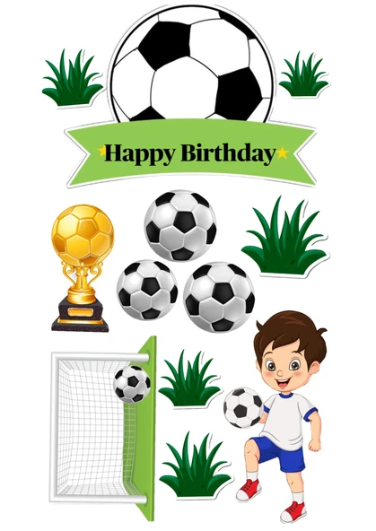 Yenilebilir Şekerli Kağıt Baskısı Cupcake ve Pasta Resim Baskı Futbol Temalı 54 ürün görseli