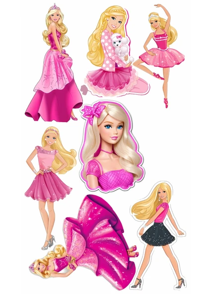 Yenilebilir Şekerli Kağıt Baskısı Cupcake ve Pasta Resim Baskı Barbie Temalı 38 ürün görseli 1