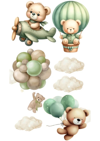 Yenilebilir Şekerli Kağıt Baskısı Cupcake ve Pasta Resim Baskı Ayıcık Temalı 32 ürün görseli