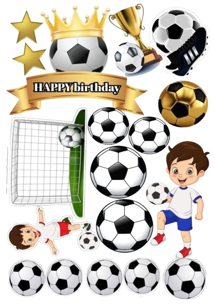 Yenilebilir Şekerli Kağıt Baskısı Cupcake ve Pasta Resim Baskı Futbol Temalı 74 ürün görseli