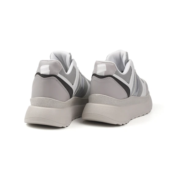 Kadın Buz Gri Simli Sneaker Hafif Ortopedik Günlük Spor Ayakkabı - 4