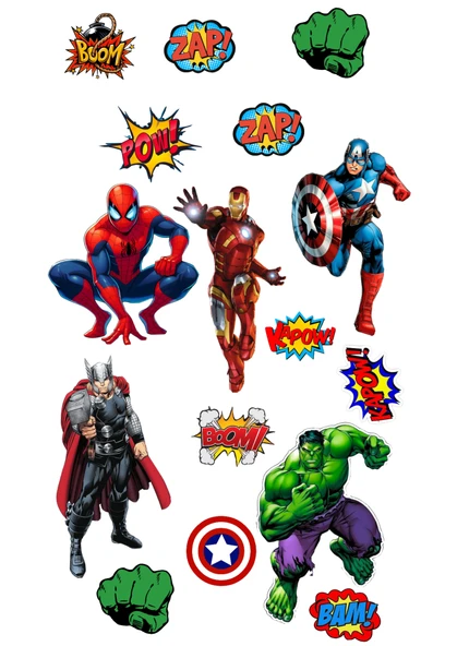 Yenilebilir Şekerli Kağıt Baskısı Cupcake ve Pasta Resim Baskı Avangers Temalı 73 ürün görseli