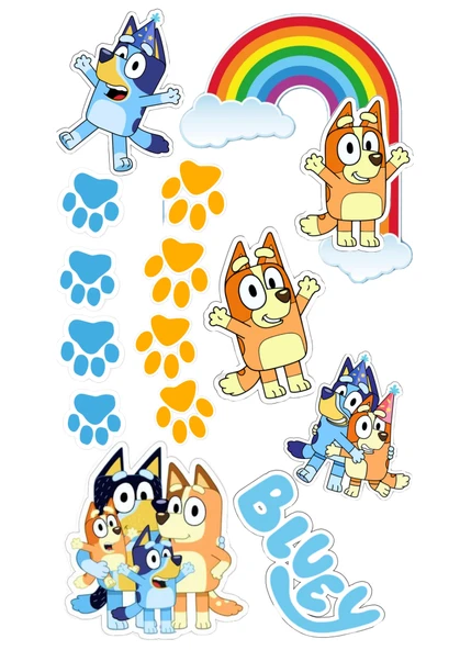 Yenilebilir Şekerli Kağıt Baskısı Cupcake ve Pasta Resim Baskı Bluey Temalı 98 ürün görseli