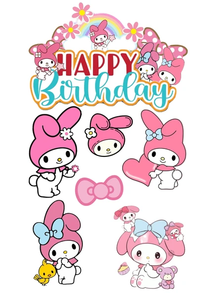 Yenilebilir Şekerli Kağıt Baskısı Cupcake ve Pasta Resim Baskı My Melodi Temalı 89 ürün görseli 1