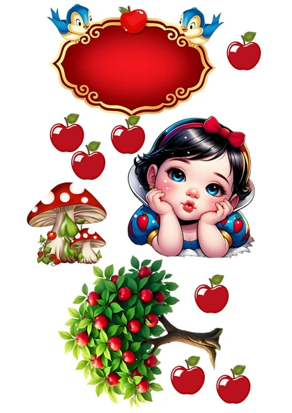 Yenilebilir Şekerli Kağıt Baskısı Cupcake ve Pasta Resim Baskı Pamuk Prenses Temalı 28 ürün görseli