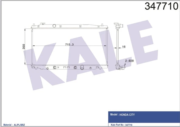 Honda Motor Su Radyatoru Honda City 1,4 2008> Otomatık Vites - Kale 347710 - Resim 1