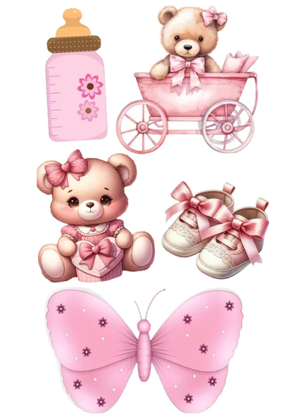 Yenilebilir Şekerli Kağıt Baskısı Cupcake ve Pasta Resim Baskı Ayıcık Temalı 47 ürün görseli