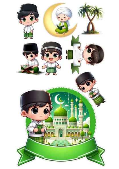 Yenilebilir Şekerli Kağıt Baskısı Cupcake ve Pasta Resim Baskı Kuran Okuyorum Temalı 91 ürün görseli