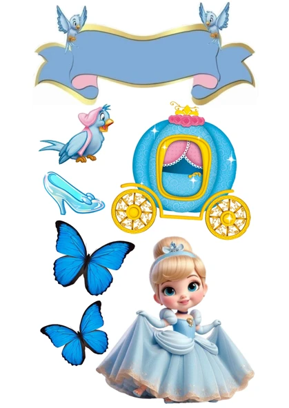 Yenilebilir Şekerli Kağıt Baskısı Cupcake ve Pasta Resim Baskı Kelebek ve Kız Temalı 66 ürün görseli