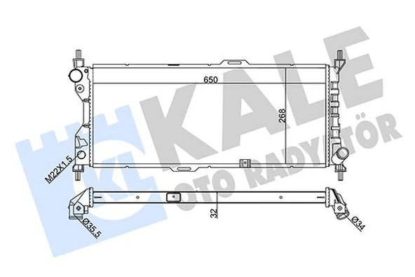 Opel Motor Radyatoru Combo Corsa Corsa B (650x268x32) - Kale 372600 - Resim 1