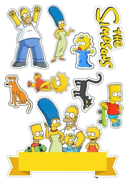 Yenilebilir Şekerli Kağıt Baskısı Cupcake ve Pasta Resim Baskı Simpsons Temalı 82 ürün görseli