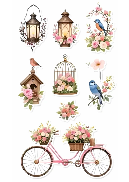 Yenilebilir Şekerli Kağıt Baskısı Cupcake ve Pasta Resim Baskı Bahçe Temalı 04 ürün görseli 1