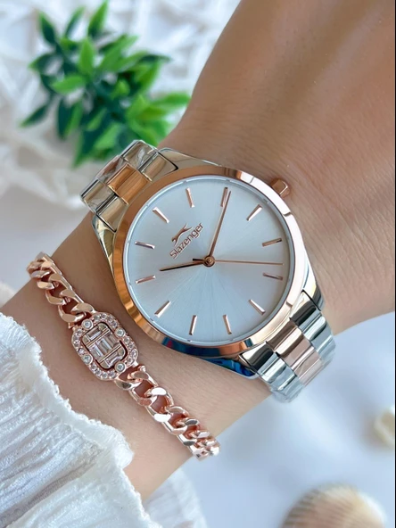 Slazenger Yeni Sezon Elite Model 50 Mt Suya Dayanıklı Bileklik Hediyeli Kadın Kol Saati VS.BLKT.0597 ürün görseli