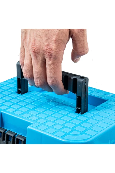 Tabureli Balıkçı Takım Çantası - 4 Çekmeceli - Mavi - Resim 6