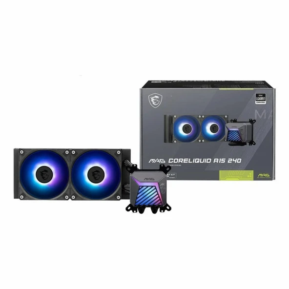 MSI MAG CoreLiquid A15 240 ARGB 240mm AM5/1851P Siyah İşlemci Sıvı Soğutucu ürün görseli 1
