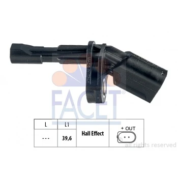Vag Abs Sensoru Arka Sag Passat 11>15 CC 09>12 Tiguan 12> Touran 11>15 Q3 12>14 Sharan Alhambra 11>16 - Facet 21.0174 ürün görseli 1