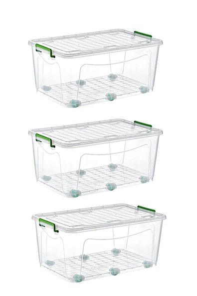 3 Adet Maksi Plastik Tekerli Saklama Ve Düzenleme Kutusu 50 lt - 2624-3 ürün görseli 1