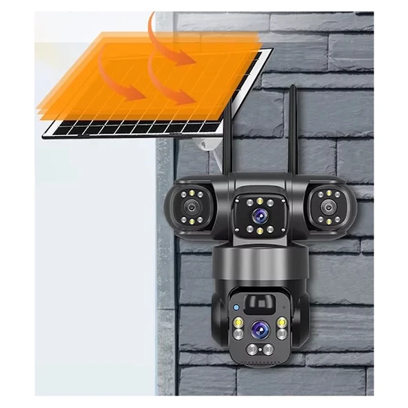O-Kam 6060 6 MP Solar Güneş Enerjili Gece Görüşlü IP Güvenlik Kamerası - 4
