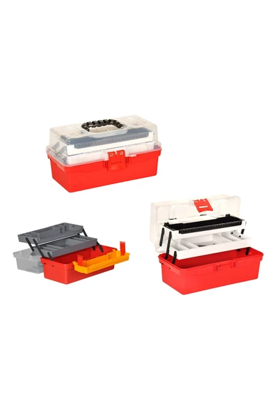 Şeffaf Katlanır 16" Balıkçı Takım Çantası ürün görseli 1