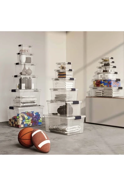 Tekerlekli Saklama Kutusu 120 Litre Şeffaf 3 Adet Saklama Kabı Mutfak/banyo Çok Amaçlı Saklama - Resim 3