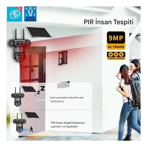 O-Kam 6060 6 MP Solar Güneş Enerjili Gece Görüşlü IP Güvenlik Kamerası - 5