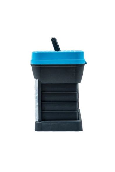 Tabureli Balıkçı Takım Çantası - 4 Çekmeceli - Mavi - Resim 4