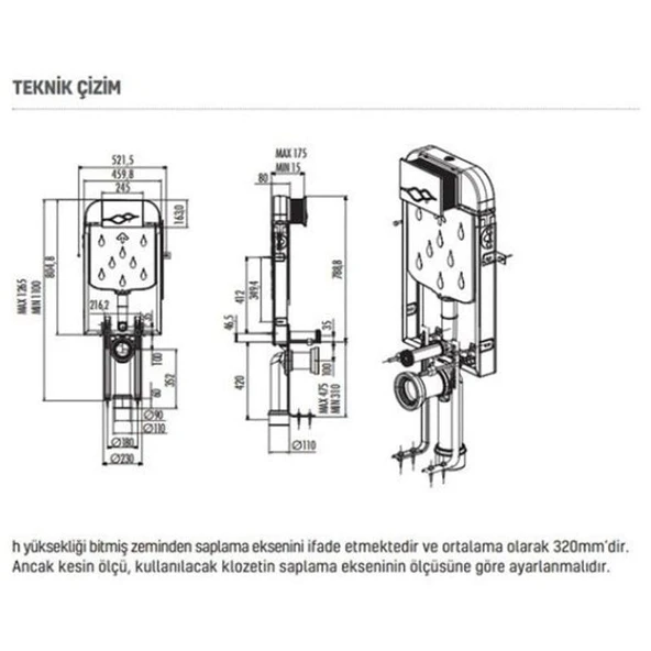 Creavit Gömme rezervuar SET - Resim 5