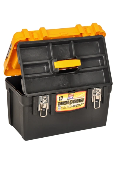 Takım çantası büyük boy 17 inç metal kilitli iç bölmeli Tamir Bakım Alet Takım Çantası 40X24X21 cm - Resim 6