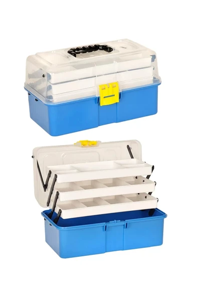 Şeffaf Katlanır 16" Balıkçı Takım Çantası ürün görseli 1