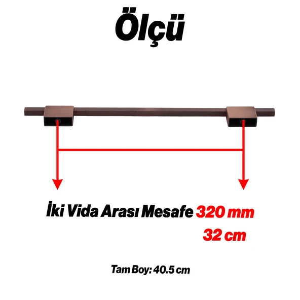 Boyut 320 mm Soft Antik Bakır Renk Metal Dolap Çekmece Kulbu Mutfak Dolabı Kapak Kulpları Mobilya - Resim 4
