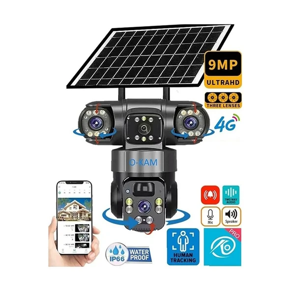 O-Kam 6060 6 MP Solar Güneş Enerjili Gece Görüşlü IP Güvenlik Kamerası - 2