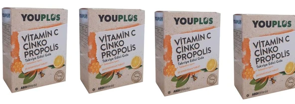 Youplus Vitamin C Çinko Propolis 20 Efervesan-4 KUTU-SKT:07/2028 - Resim 2
