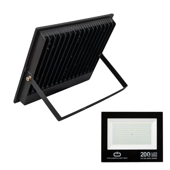 PowerMaster PM-22583 200 Watt Siyah Slim Kasa led Projektör ürün görseli